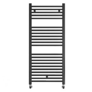 Водна лира за баня Crystal SODALITE STRAIGHT BLACK MATT 488 W, черен мат, 1150X500 mm