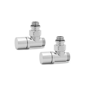 Set of stopcocks for water lyre, chrome, with included adapters for connection ¾" to 16×2 mm